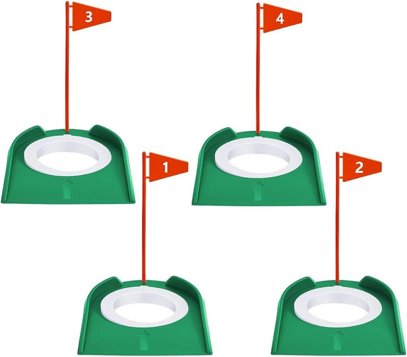 LOOEEL 4 PCS Golf Putting Cup Golf Hole Training,Suitable for Teenagers and Adults Hole Training with Plastic Flags Putting Cup,Used for Indoor and Outdoor Practice. - Image 1